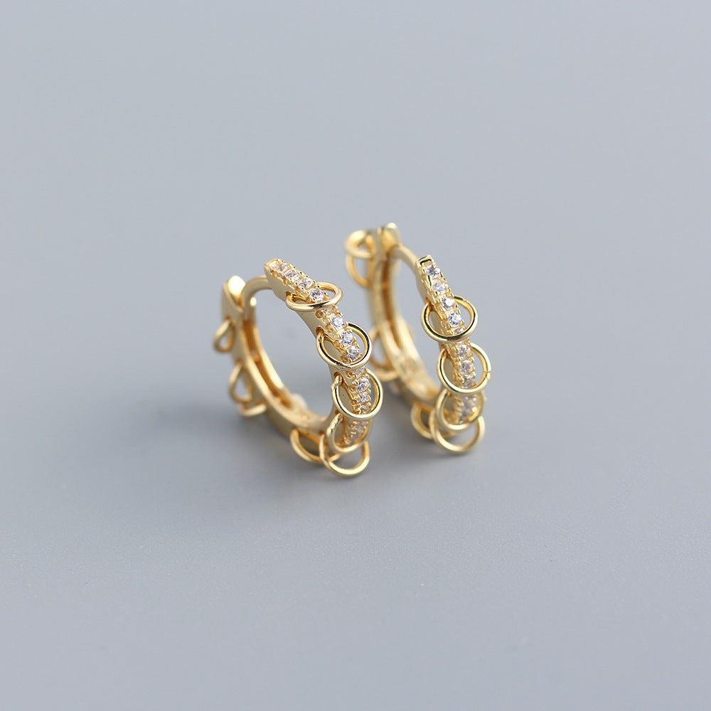 Mini Hoops with wire and crystal detail 7075