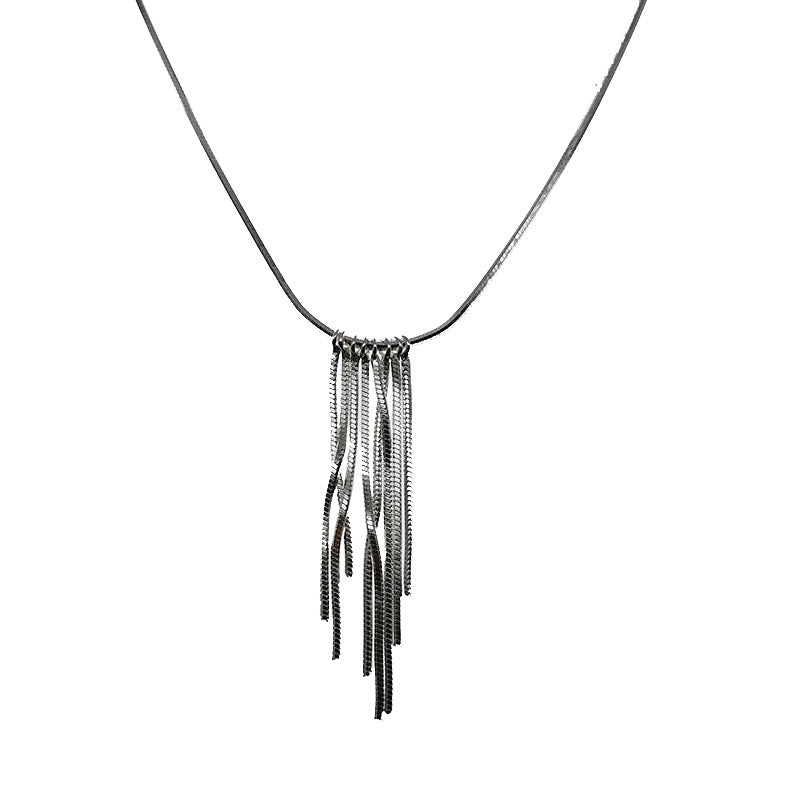 Sterling Silver necklace with tassels 7085