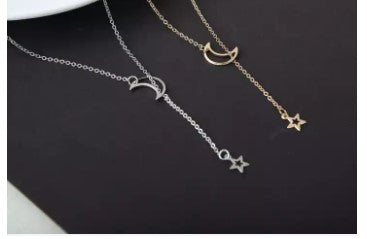Moon and Star Necklace 7135