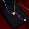 Link style Rhinestone encrusted pendant necklace 7140