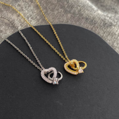Heart and Ring Entwined Pendant 7141