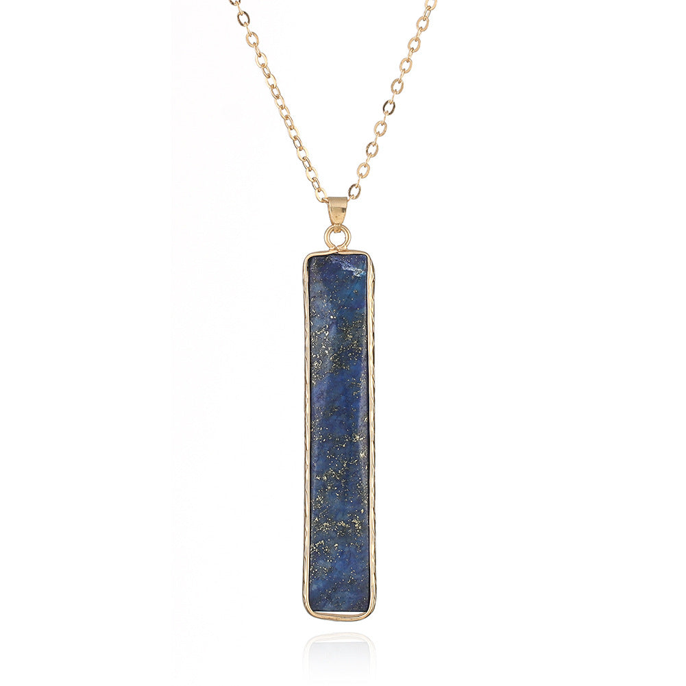 Stone Bar Pendant on 18k gold plated chain 7147
