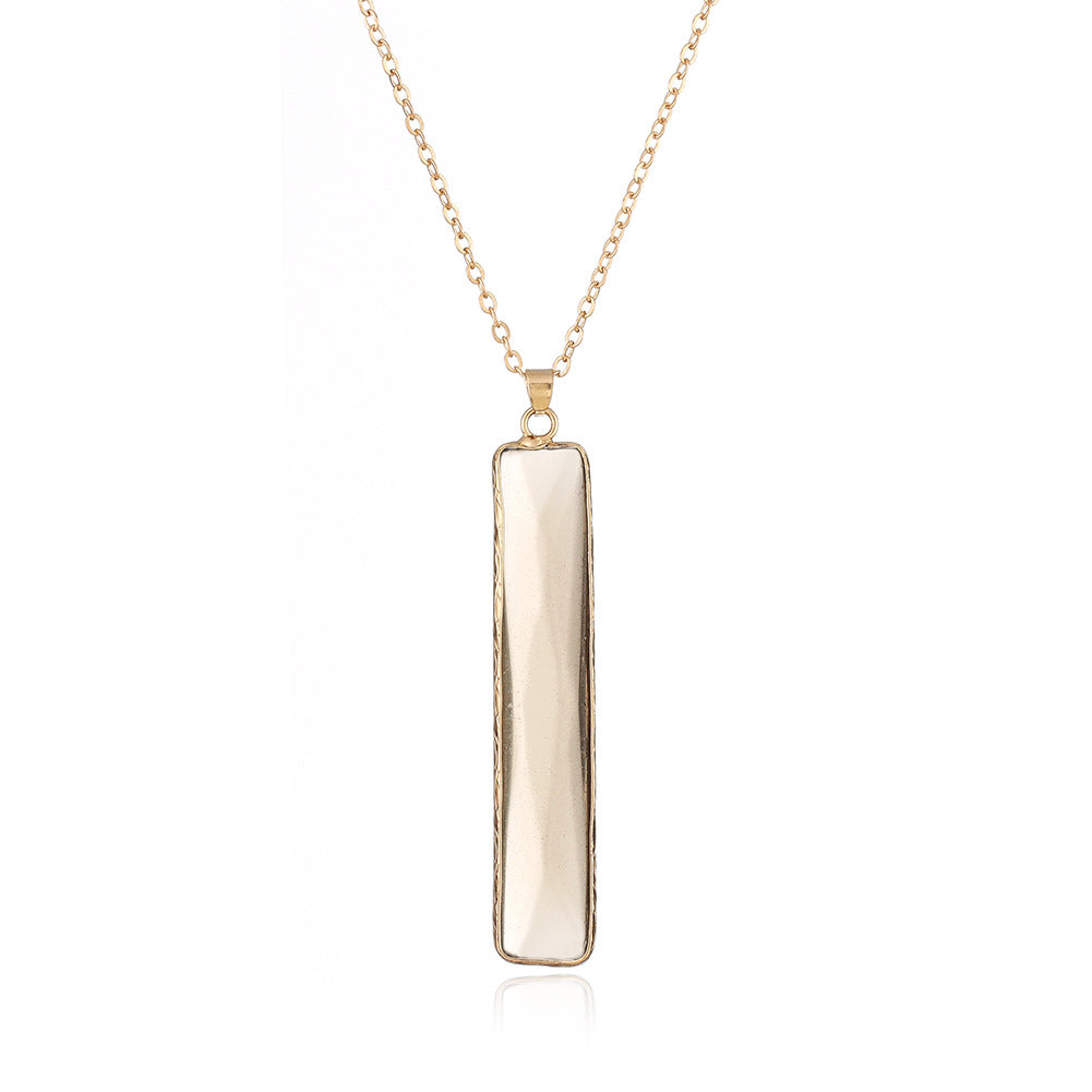 Stone Bar Pendant on 18k gold plated chain 7147