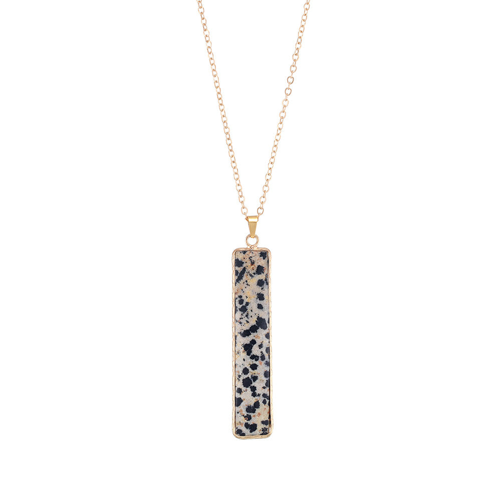 Stone Bar Pendant on 18k gold plated chain 7147