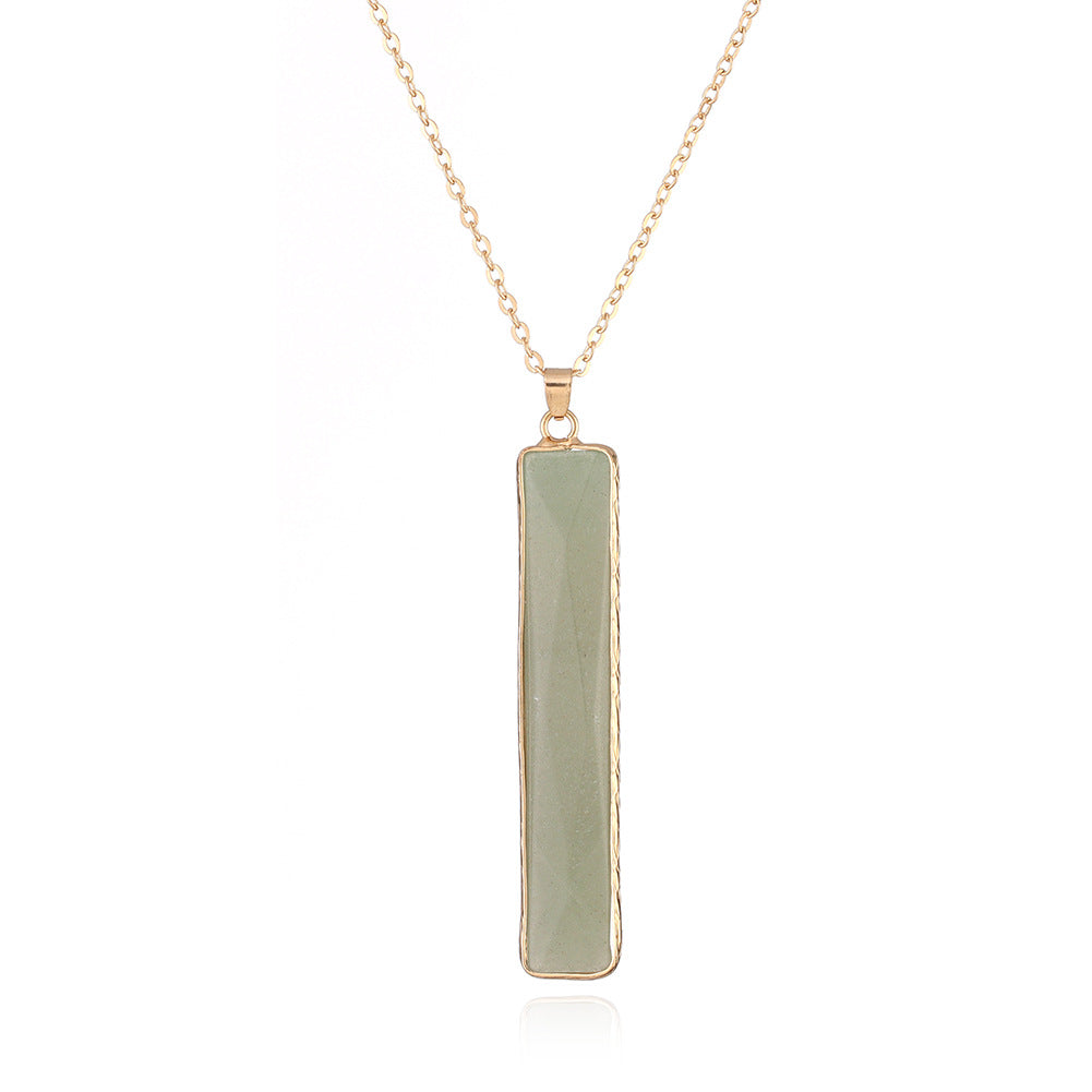 Stone Bar Pendant on 18k gold plated chain 7147