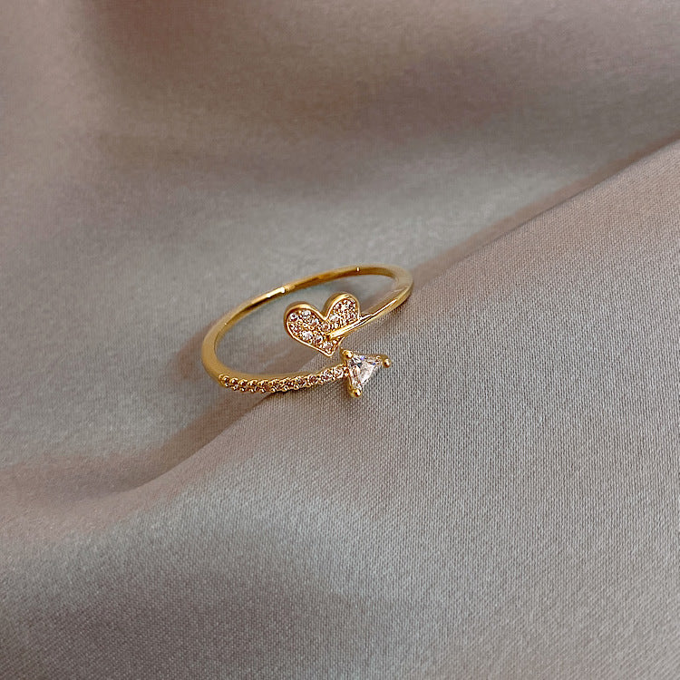 Heart and Arrow adjustable Ring 7180