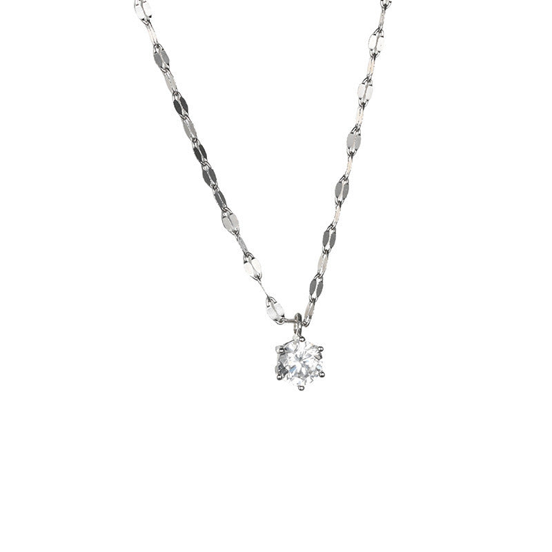 Silver Plated CZ Gemstone Necklace 7181