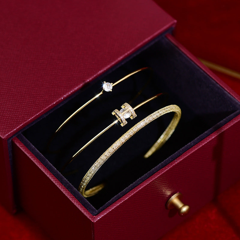 Three bangle style bracelet 7191