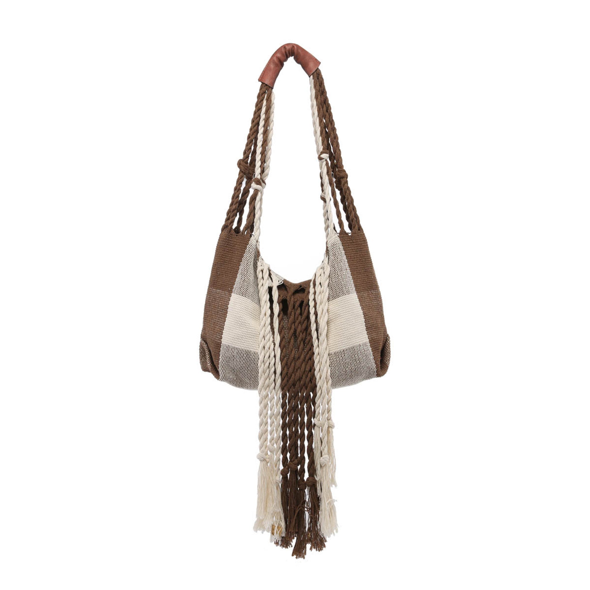 June Handwoven Satchel- Brown
